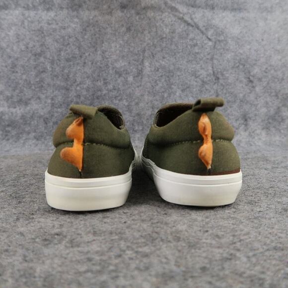 Old Navy Shoes Kids 8 Sneakers Dinosaur Slip On Canvas Toddler Green Orange Dino - Picture 6 of 12